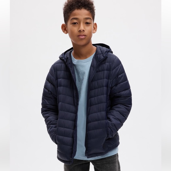 GAP Kids Puffer Jacket - Navy Blue - XL - Picture 2 of 5